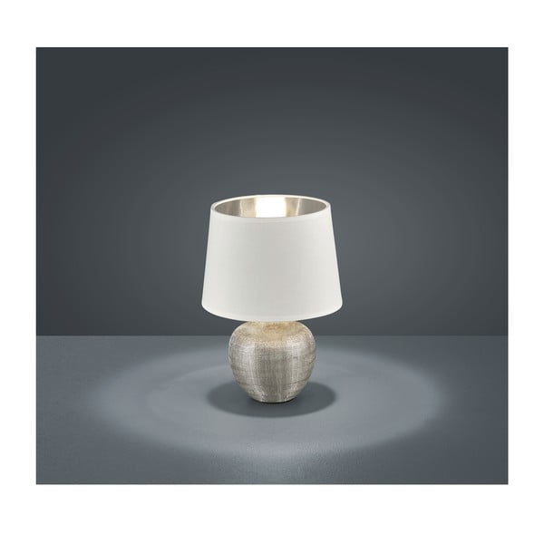 Bílá stolní lampa z keramiky a tkaniny Reality Luxor, výška 26 cm-image-1