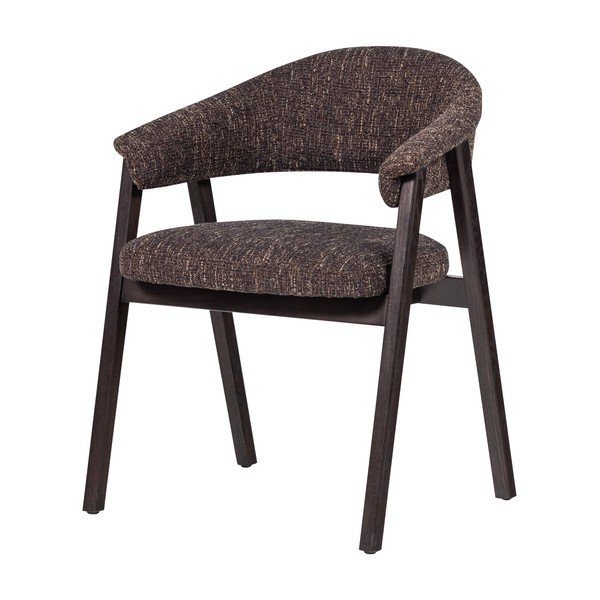 Tmavě hnědá čalouněná jídelní židle s područkami Tunar – WOOOD