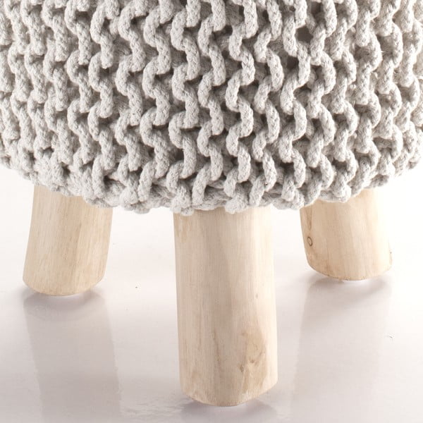 Krémový pletený puf Tomasucci Knit-image-3