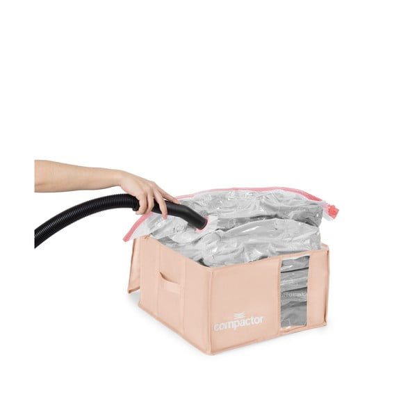 Vakuový plastový úložný box na oblečení 42x40x25 cm Pink Edition – Compactor-image-2