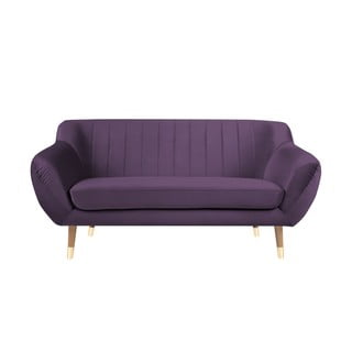 Fialová sametová pohovka Mazzini Sofas Benito, 158 cm