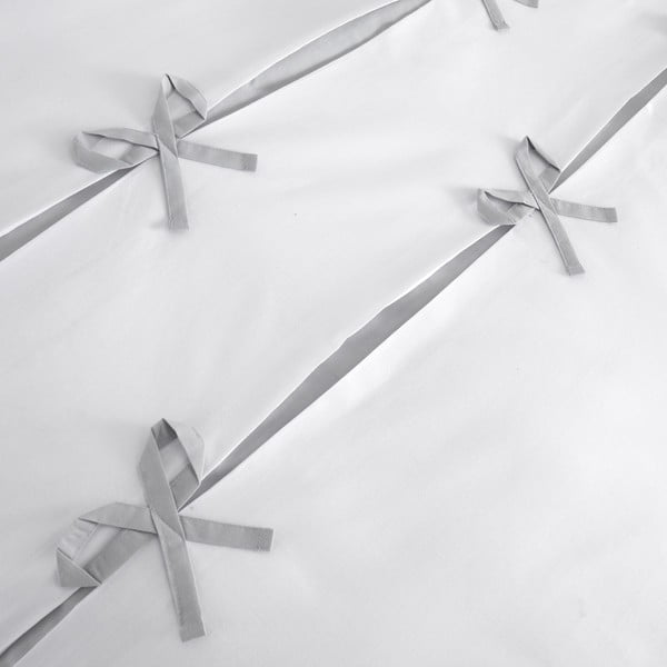 Bílo-šedé povlečení Catherine Lansfield Milo Bow, 135 x 200 cm-image-4