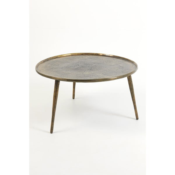 Kovový kulatý konferenční stolek v bronzové barvě ø 67,5 cm Babina – Light & Living-image-3