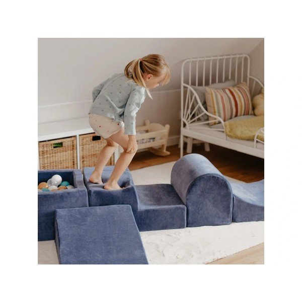 Béžové sametové pěnové hřiště 45x143x30 cm Montessori – Meowbaby-image-2