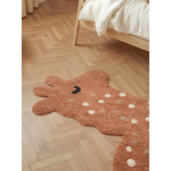 Hnědý pratelný/ručně tkaný bavlněný dětský koberec 89x120 cm Snuggle Gino – Hanse Home-image-2