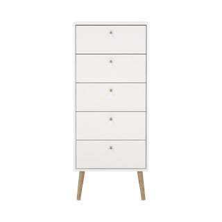 Bílá vysoká komoda 50x120 cm Bodo – Tvilum