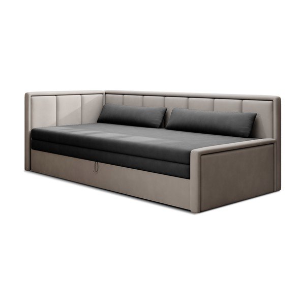 Šedá žinylková rozkládací/s úložným prostorem pohovka 214 cm Fulgeo – ELTAP