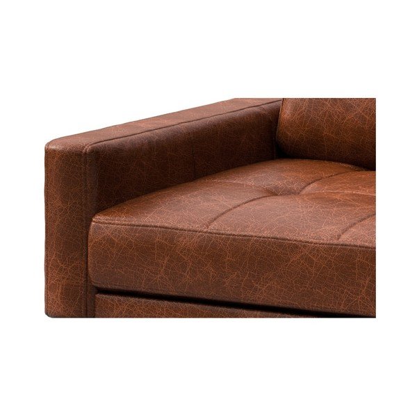 Červenohnědá kožená rohová pohovka MESONICA Musso Tufted, pravý roh-image-4