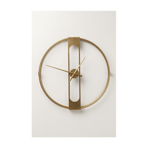Nástěnné hodiny ve zlaté barvě Kare Design Clip, průměr 60 cm