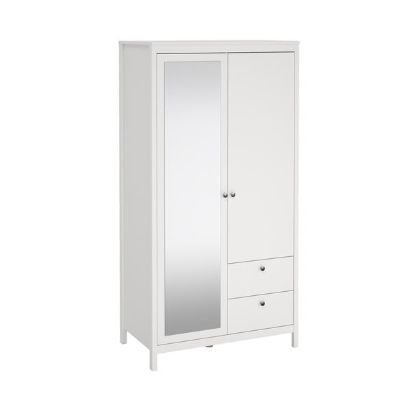 Bílá šatní skříň se zrcadlem 102x199x58 cm Madrid – Tvilum-image-4