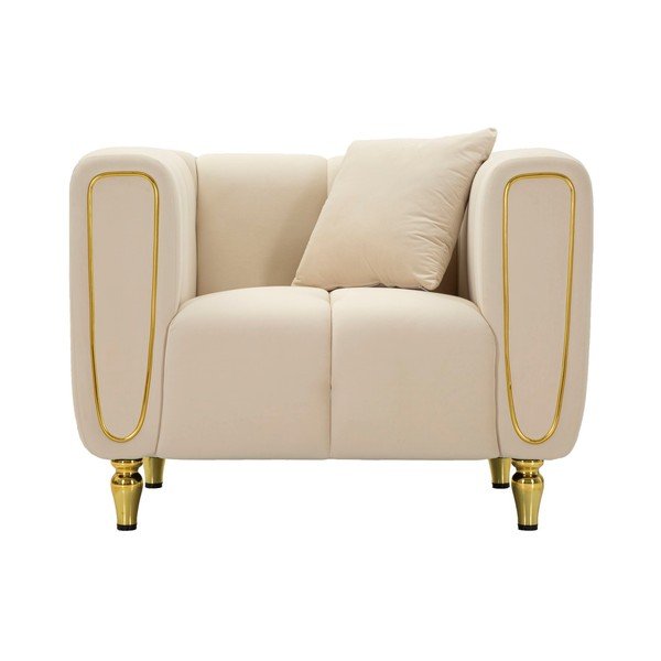 Krémové sametové křeslo Alma – Mauro Ferretti-image-2