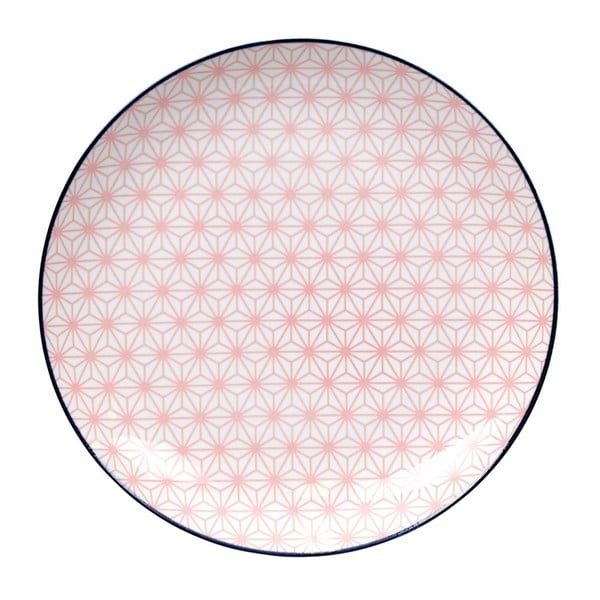 Růžový porcelánový talíř Tokyo Design Studio Star/Wave, ⌀ 25,7 cm