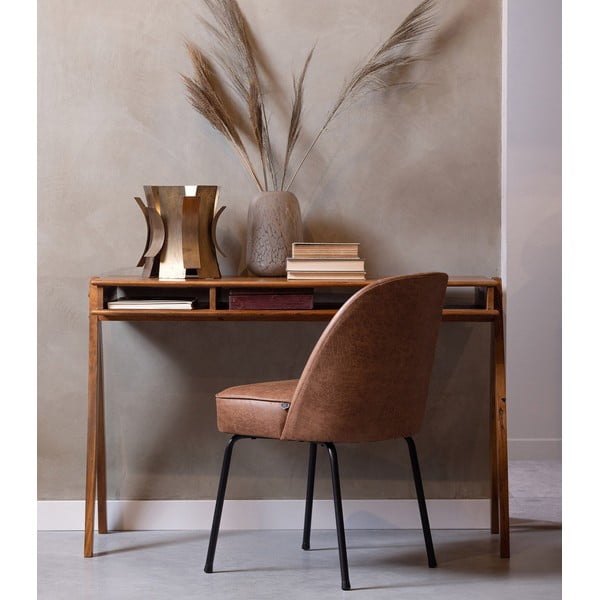 Koňakově hnědé kožené jídelní židle v sadě 2 ks Vogue – WOOOD-image-1