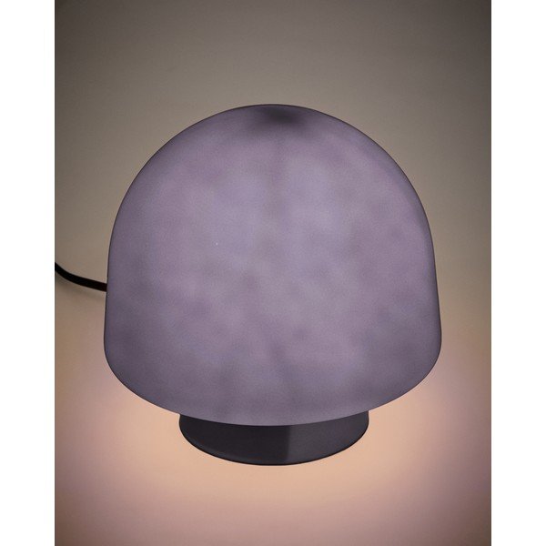Tmavě modrá stolní lampa se skleněným stínidlem (výška 20 cm) Reig – Kave Home-image-1