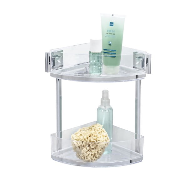 Samodržící dvoupatrová rohová polička Wenko Vacuum-Loc, 19,5 x 28 cm-image-2