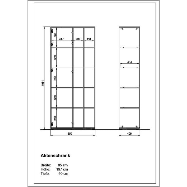 Bílá knihovna v dekoru dubu 85x197 cm Lioni - Germania-image-3