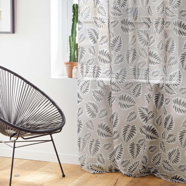 Černo-béžová voálová záclona 140x280 cm Alma – douceur d'intérieur-image-3