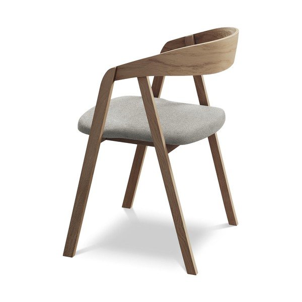 Světle šedé jídelní křeslo z masivního dřeva Erika – Makamii-image-3