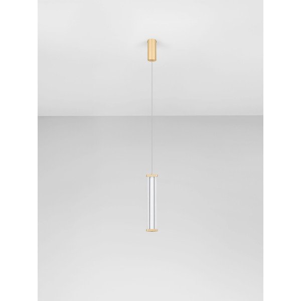 Kovové LED stmívatelné závěsné svítidlo v matně zlaté barvě se stínidlem z akrylového skla ø 6 cm Pheme – Nova Luce-image-4