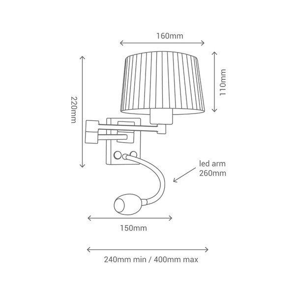 Nástěnná lampa ve stříbrné barvě SULION Combo-image-3