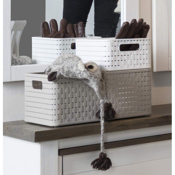 Bílý úložný košík z recyklovaného plastu Country - Rotho-image-3