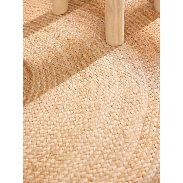 Oboustranný/ručně tkaný jutový kulatý koberec slonovinový ø 200 cm Jutta Ivory – Hanse Home-image-4