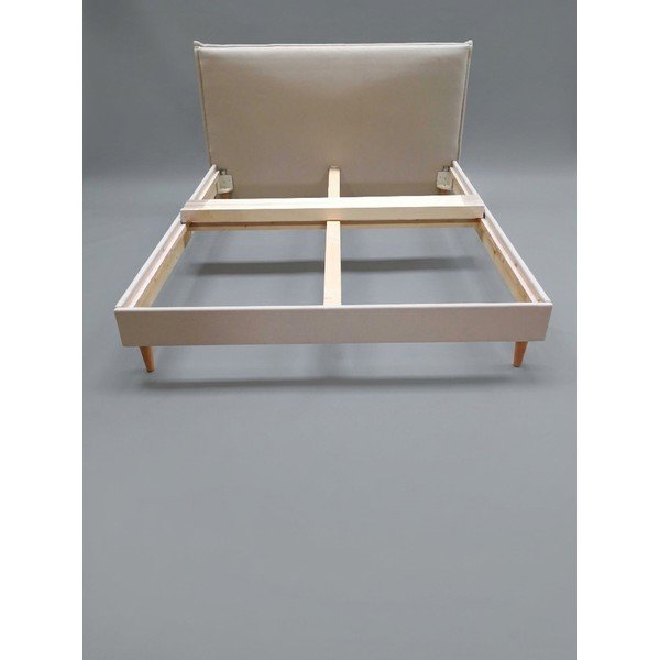 Béžová čalouněná dvoulůžková postel s roštem 160x200 cm Sary - II. jakost – Bobochic Paris-image-1