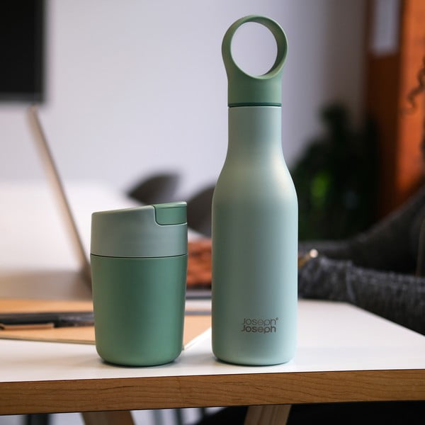 Cestovní nerezová lahev v mentolové barvě 500 ml Loop – Joseph Joseph-image-3