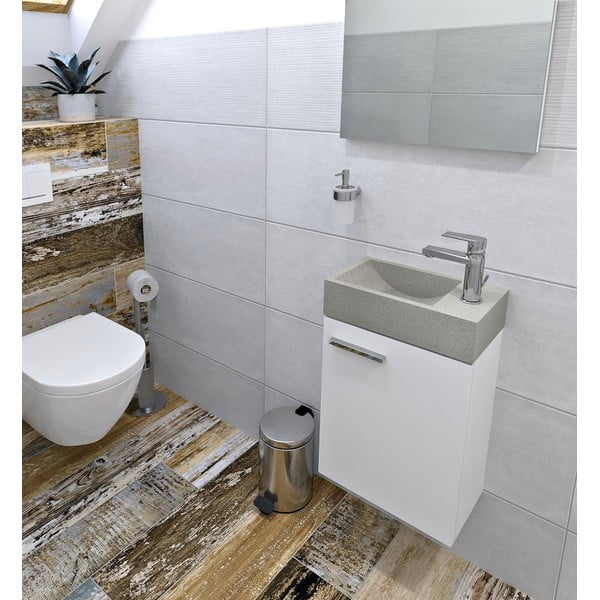 Světle šedé betonové umývátko 40x22 cm Crest – Sapho-image-3