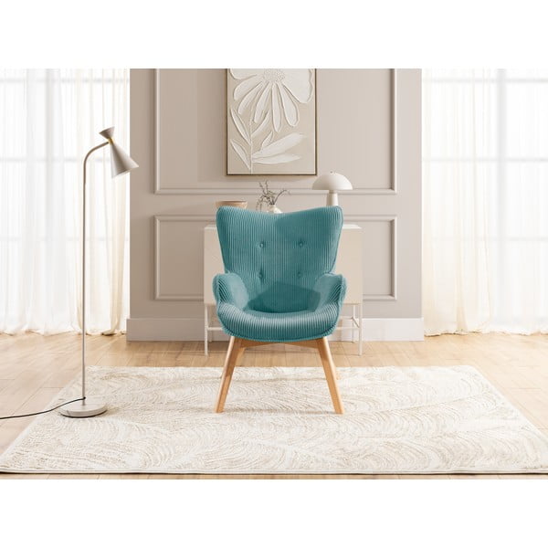 Tyrkysové manšestrové křeslo Niko – Ropez-image-1