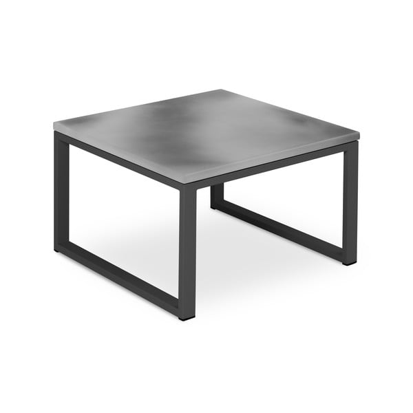 Šedý venkovní stůl v betonovém dekoru a černém rámu Calme Jardin Nicea, délka 60 cm-image-2