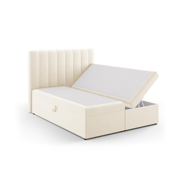 Béžová boxspring postel s úložným prostorem 160x200 cm Gina – Milo Casa-image-2