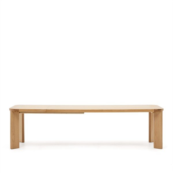 Rozkládací jídelní stůl s přídavnou deskou s deskou v dubovém dekoru 100x240 cm Jondal – Kave Home-image-2