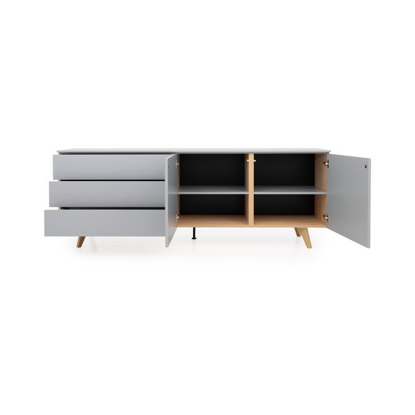 Šedá komoda Tenzo Plain, šířka 210 cm-image-4