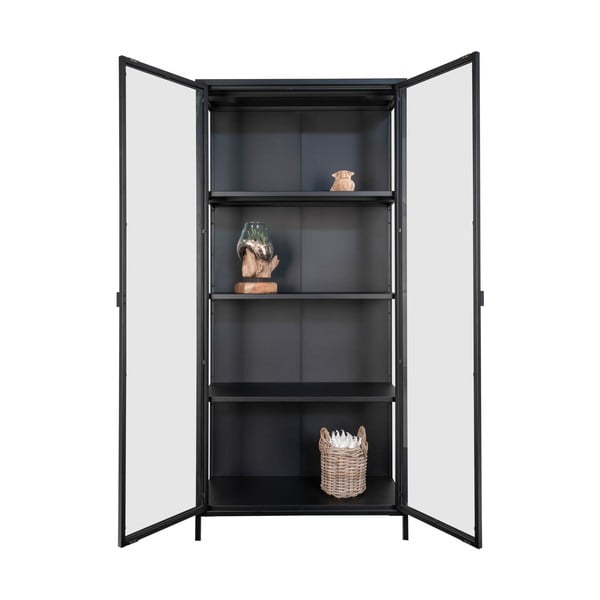 Černá kovová vitrína 80x175 cm Brisbane – House Nordic-image-4