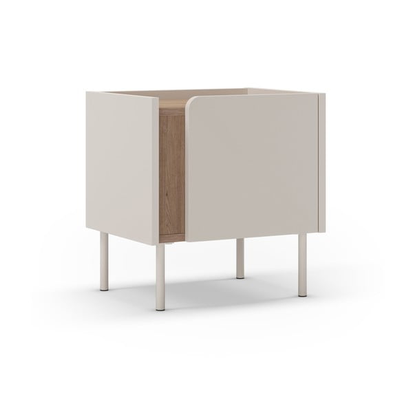 Krémový/v přírodní barvě noční stolek v dekoru dubu Lucile – Marckeric-image-2