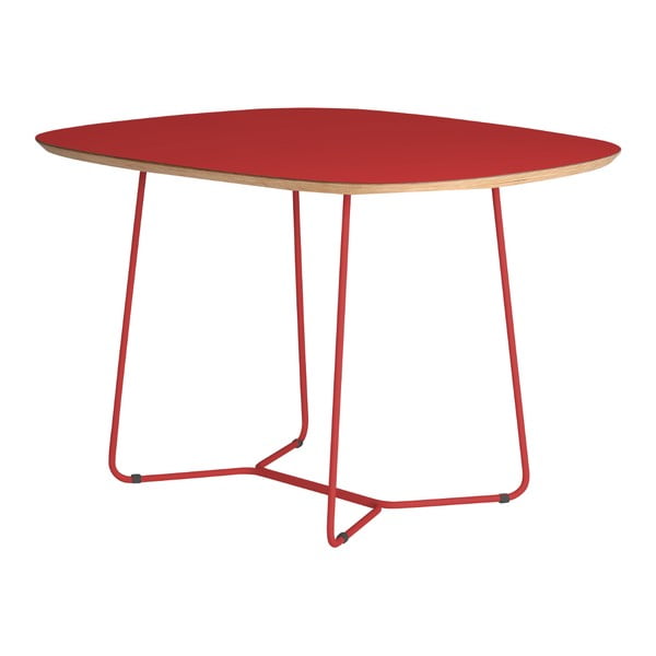 Červený stůl s kovovými nohami IKER Maple