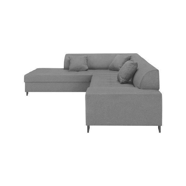 Světle šedá rohová rozkládací pohovka s nohami v černé barvě Cosmopolitan Design Orlando, levý roh-image-2