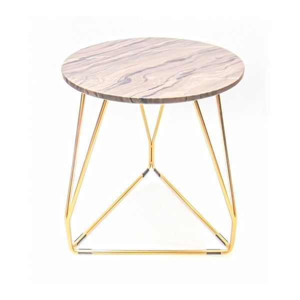 Růžový odkládací stolek 360 Living Adele, ⌀ 37 cm