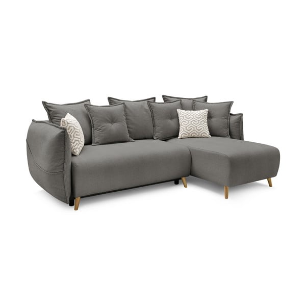 Světle šedá rozkládací rohová pohovka (variabilní) Nessa – Bobochic Paris-image-4