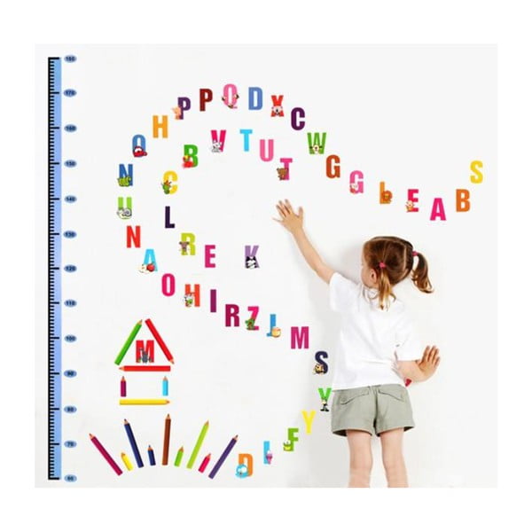 Dětská samolepka – metr na dveře nebo zeď 70x50 cm Alphabet – Ambiance