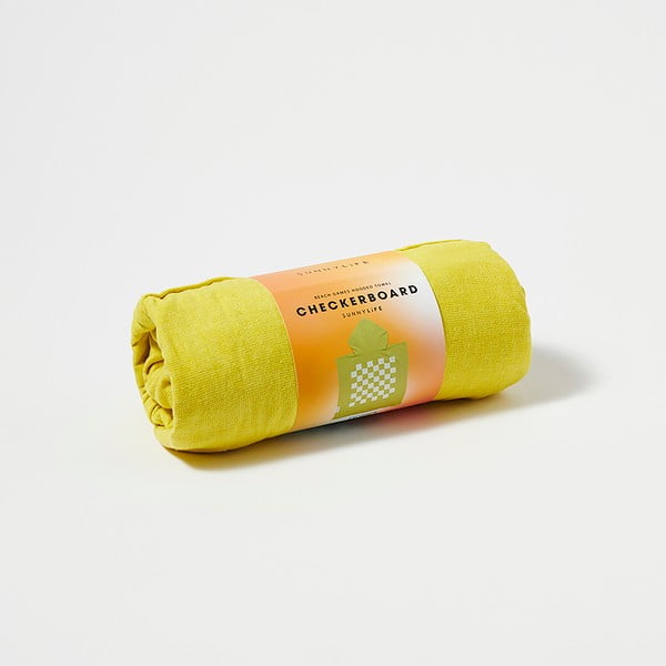 Žlutá dětská plážová osuška s kapucí Sunnylife Checkerboard, 3-6 let-image-2