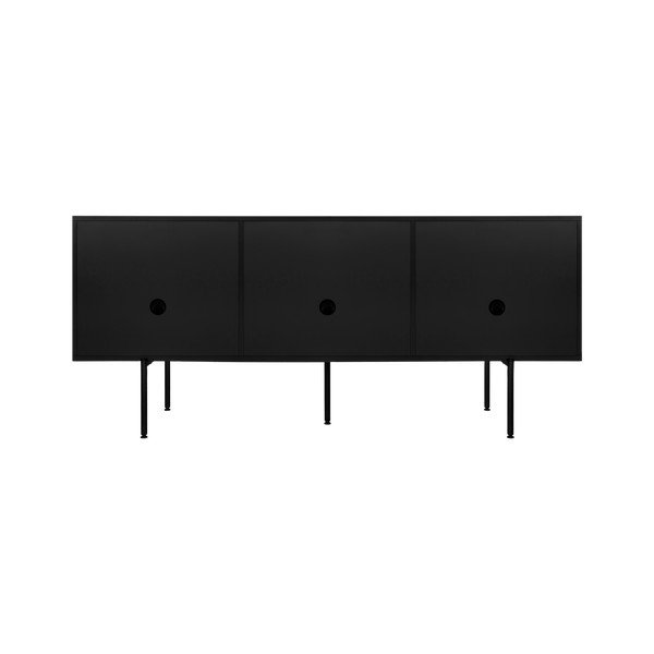 Černý TV stolek 180x79x50 cm Bau – noo.ma-image-4