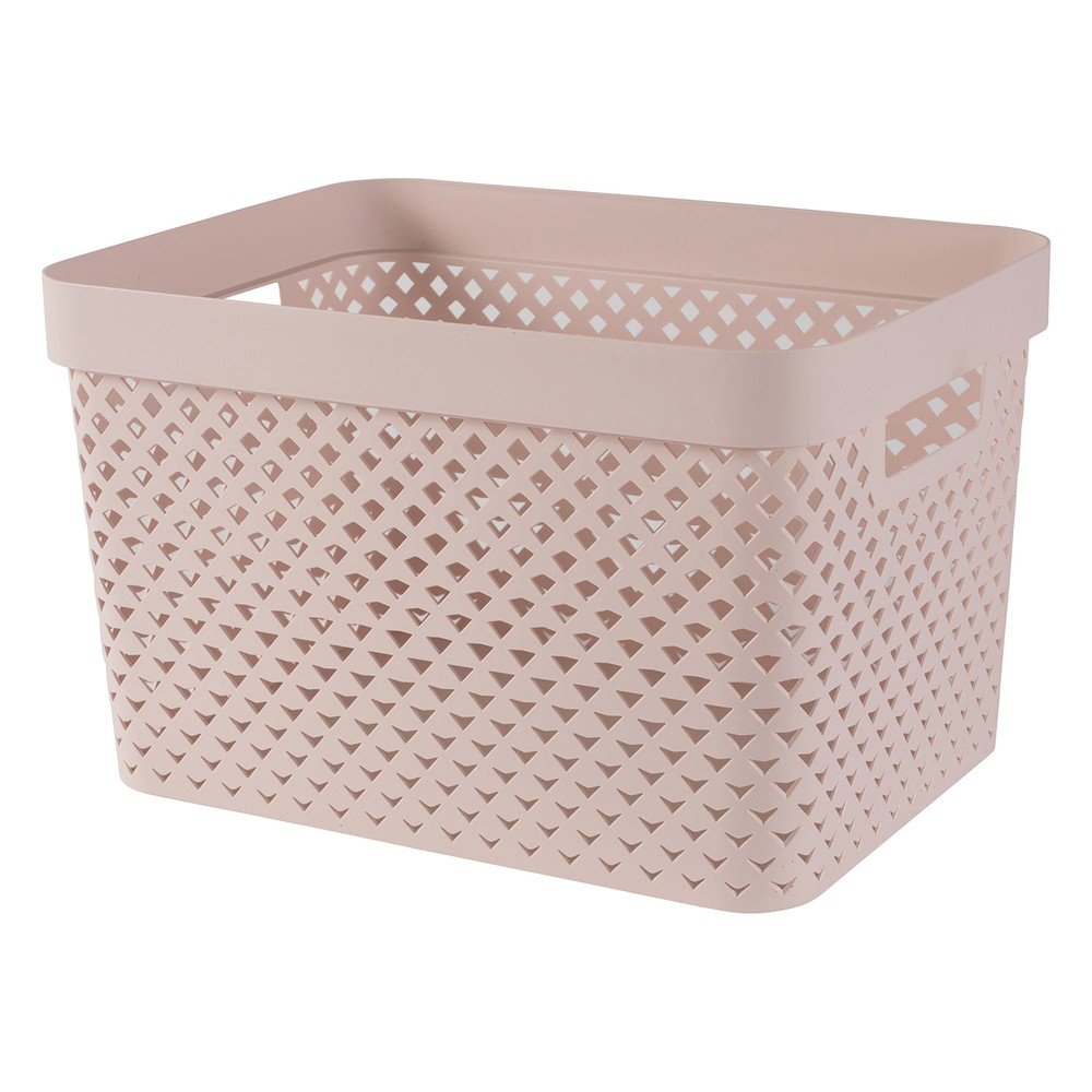 Svetloružový plastový úložný box 35,5x26x22 cm Pure – Curver