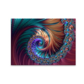 Obraz Styler Glas Fractal Gold, 80 x 120 cm