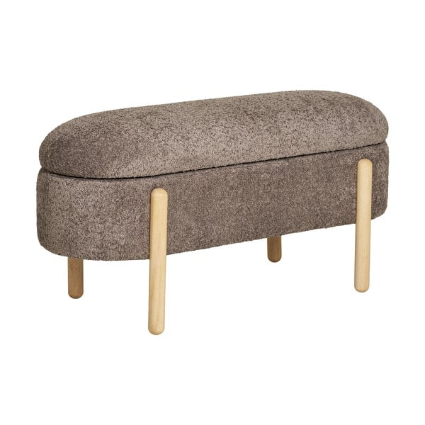 Hnědá lavice z textilie bouclé Branca – House Nordic-image-4