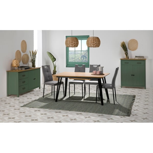 Vysoká komoda z borovicového dřeva v zeleno-přírodní barvě 90x110 cm Miranda – Marckeric-image-1