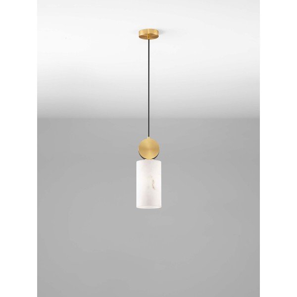 Krémové/v mosazné barvě závěsné svítidlo v dekoru kamene ø 12 cm Maru – Nova Luce-image-3