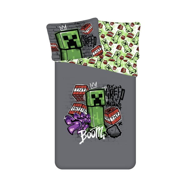 Bavlněné dětské povlečení na jednolůžko 140x200 cm Minecraft Metro Art – Jerry Fabrics