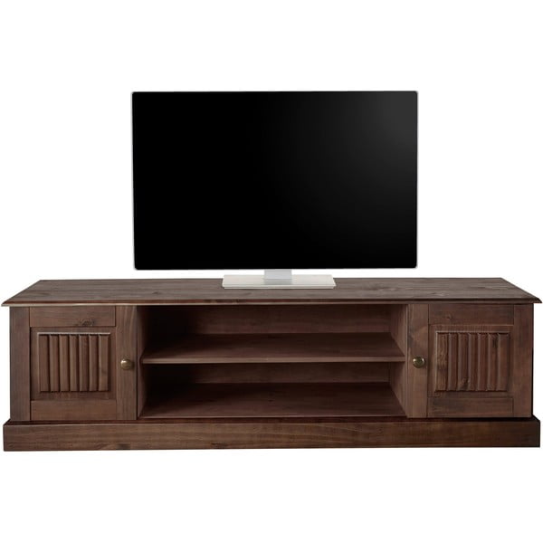 Hnědý TV stolek z borovicového dřeva 45x40 cm Mille – Støraa